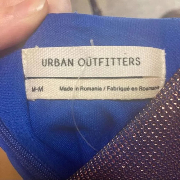 URBAN OUTFITTERS Blue Gold Shifting Mini Dress Medium NWT - Picture 7 of 10
